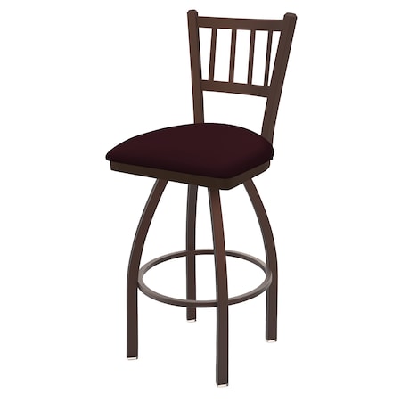 Holland Bar Stool Co 30" Swivel Bar Stool, Bronze Finish, Canter Bordeaux Seat 81030BZ005